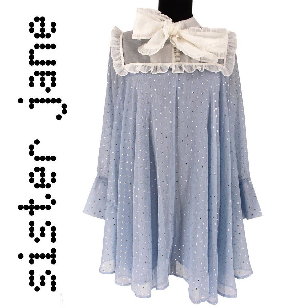 NWT Sister Jane Star Long Sleeve Neck Tie Dress S
